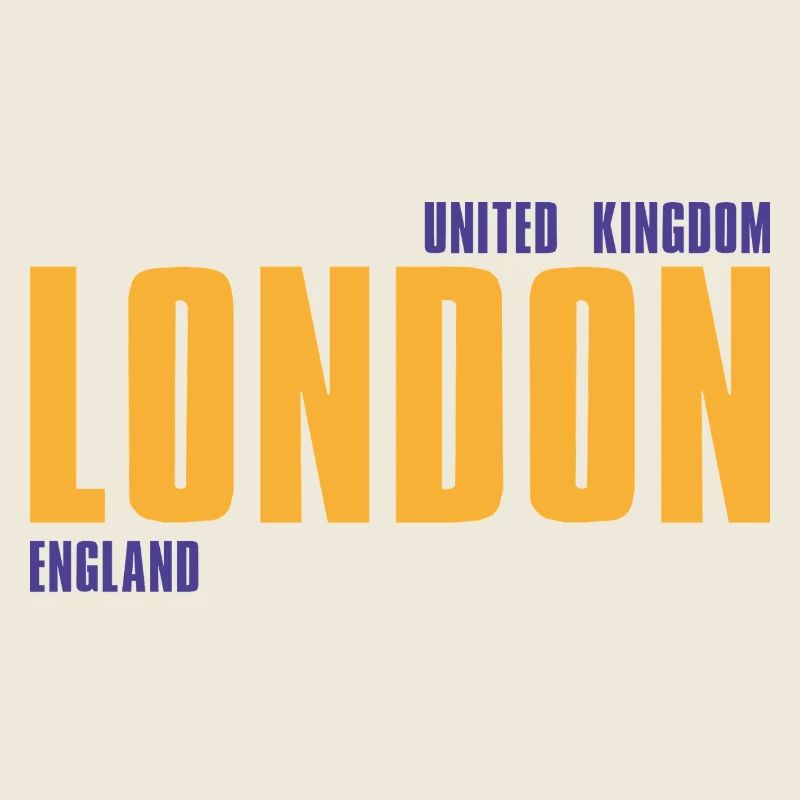 Londres en texte doré avec accents bleus