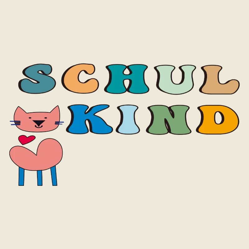 Schulkind Katze Herz