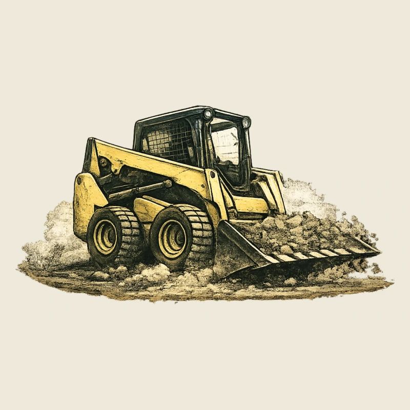 Vintage Skid Steer Loader Construction Site Construction Machine