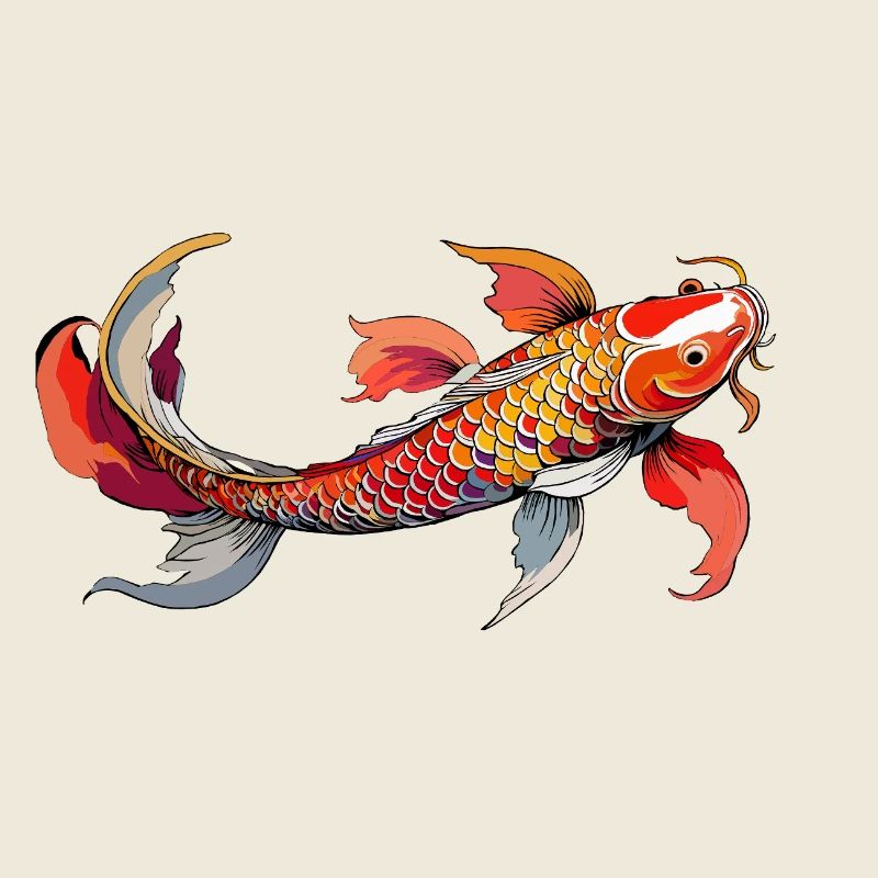 Koi Arc-en-Ciel sur Noir