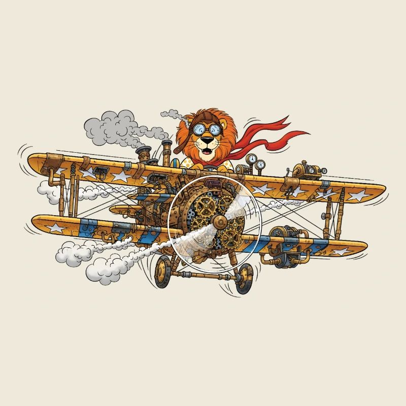 Steampunk Lion Flight Machine
