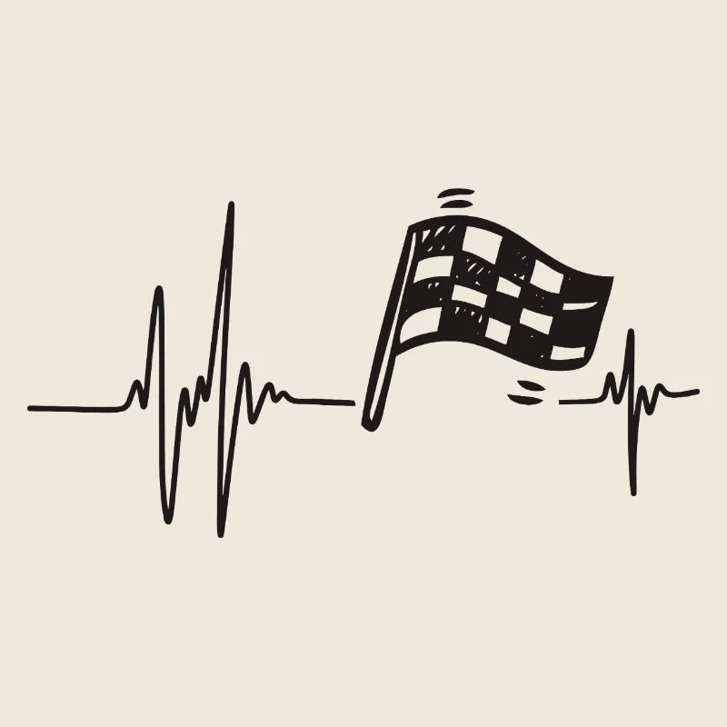 Motor Racing | Heart Bat Checkered Flag