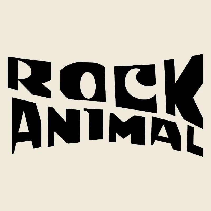 rock animal typography logo design