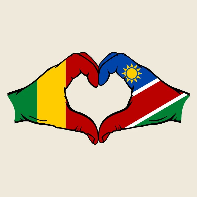 Drapeau du Mali Nairobi Mains Cœur