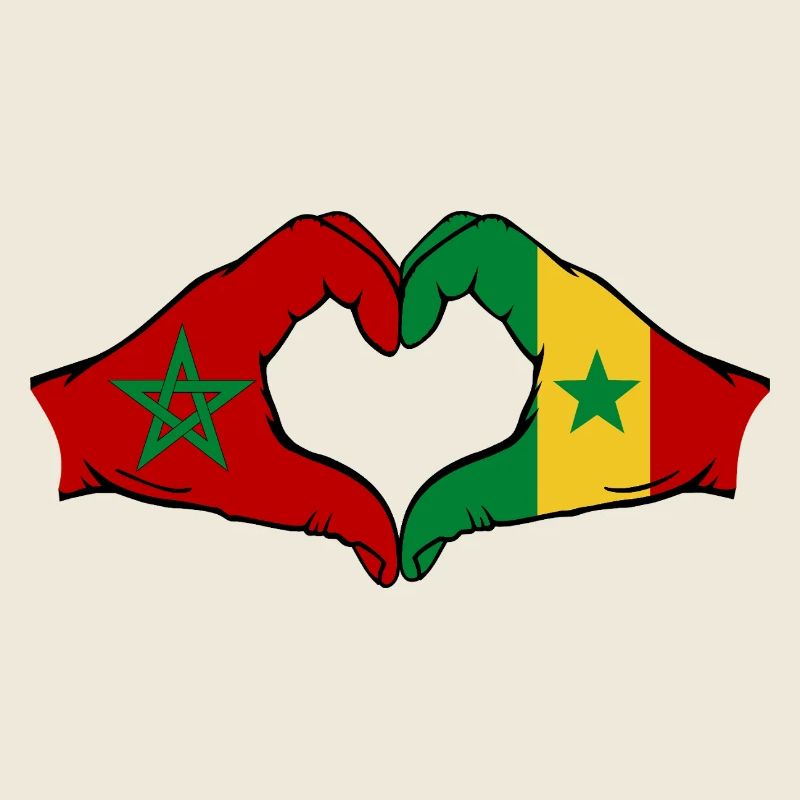 China Senegal Flagge Hände Herzform