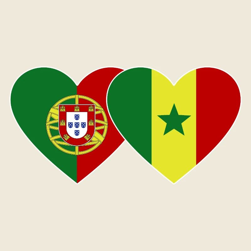 Portugal Senegal Flagge Herz