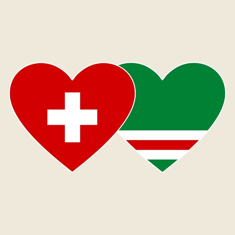 Schweiz Tschetschenien Flagge Herz