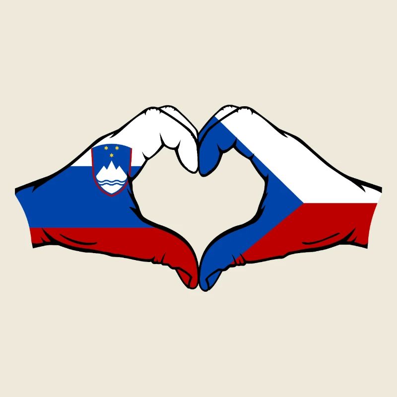 Drapeau de la Slovénie et de la République tchèque