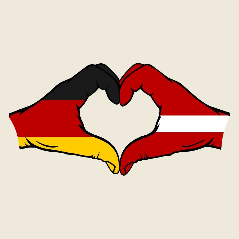 Holland Lettland Flagge Hände Herzform used