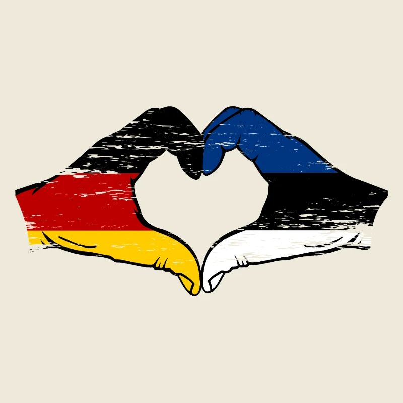 Germany Estonia Flag Heart used