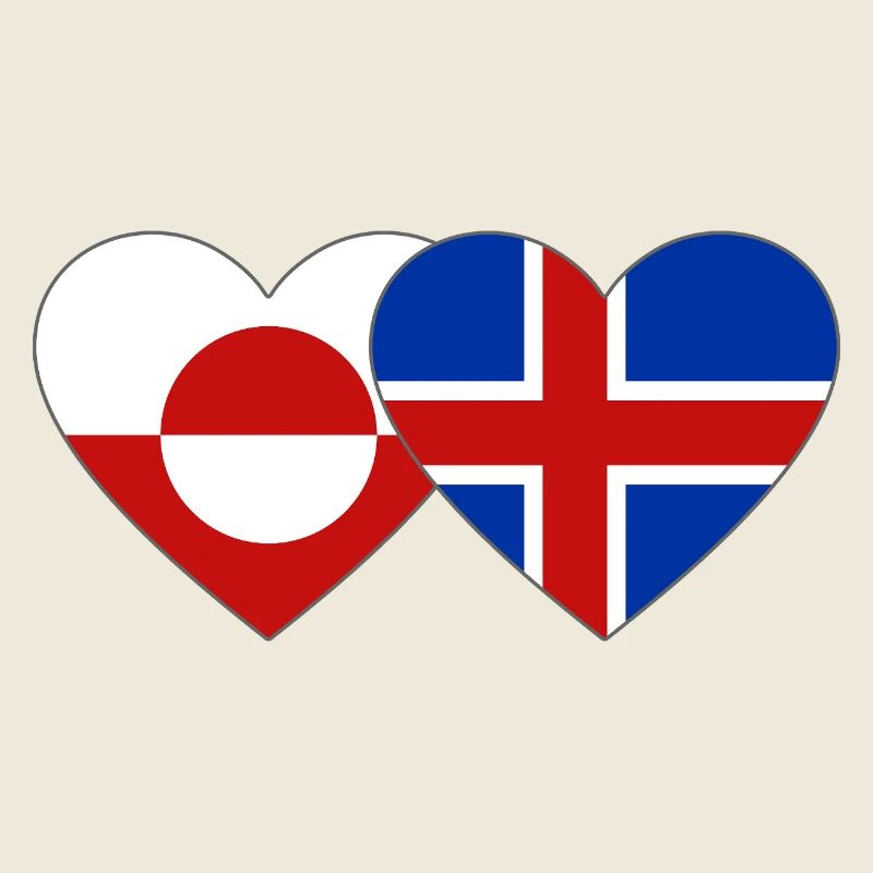 Drapeau du Groenland Danemark Cœur