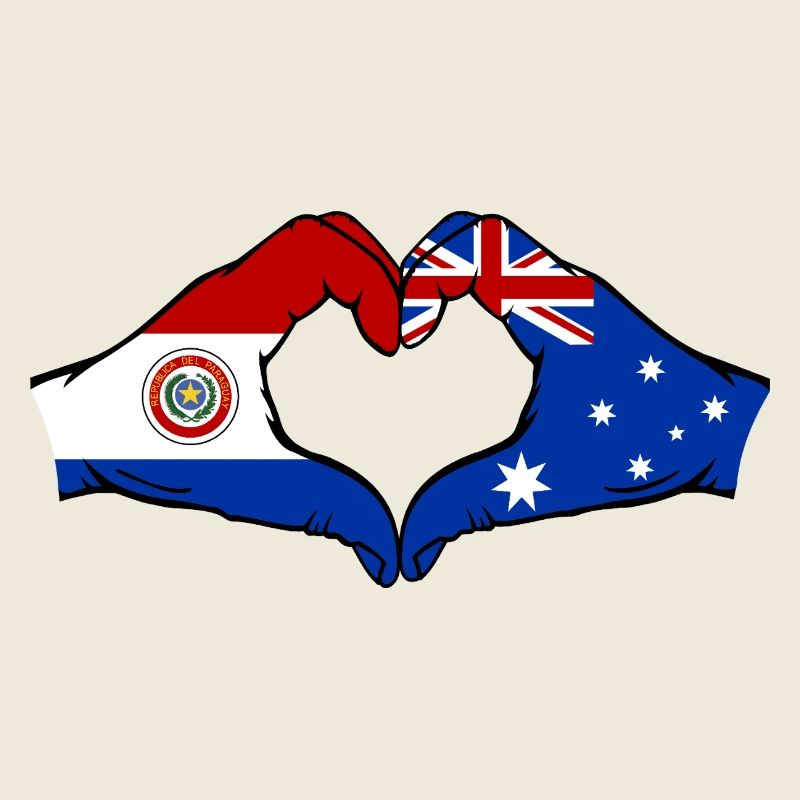 Paraguay Australien Flagge Herz