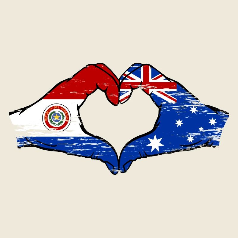 Paraguay Australien Flagge Herz used