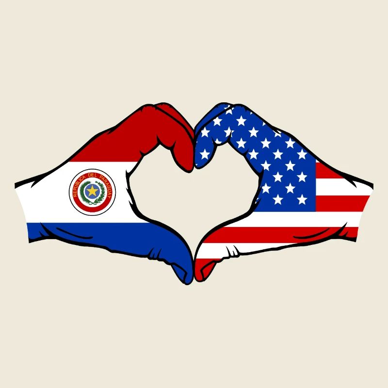 Cœur du drapeau du Paraguay des États-Unis
