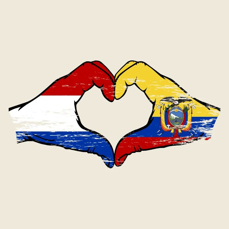 Holland Ecuador Flagge Herz used