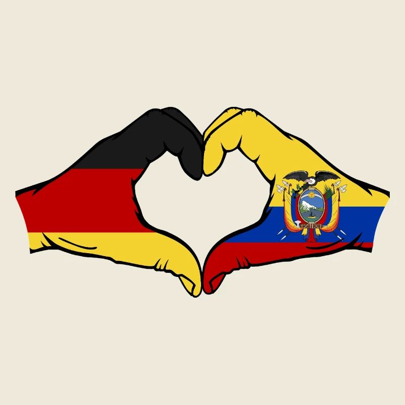 Deutschland Ecuador Flagge Herz
