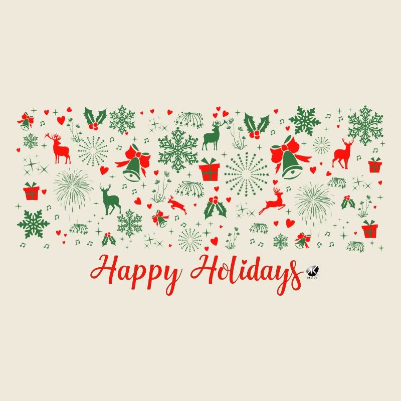 Motif de Noël en vert et rouge