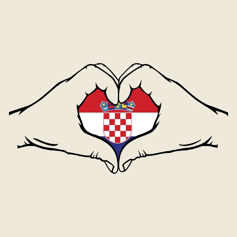 Croatia Flag Heart Shape
