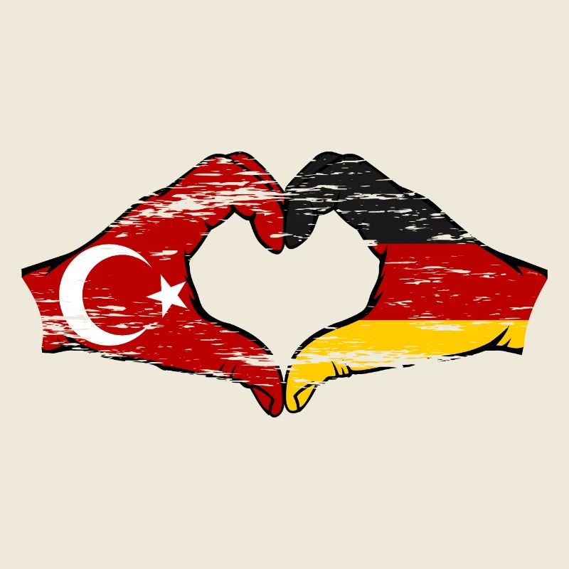 Turkey Germany Hands Heart Shape Used
