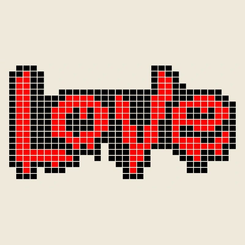 Pixel Art Text – LOVE in Red Letters