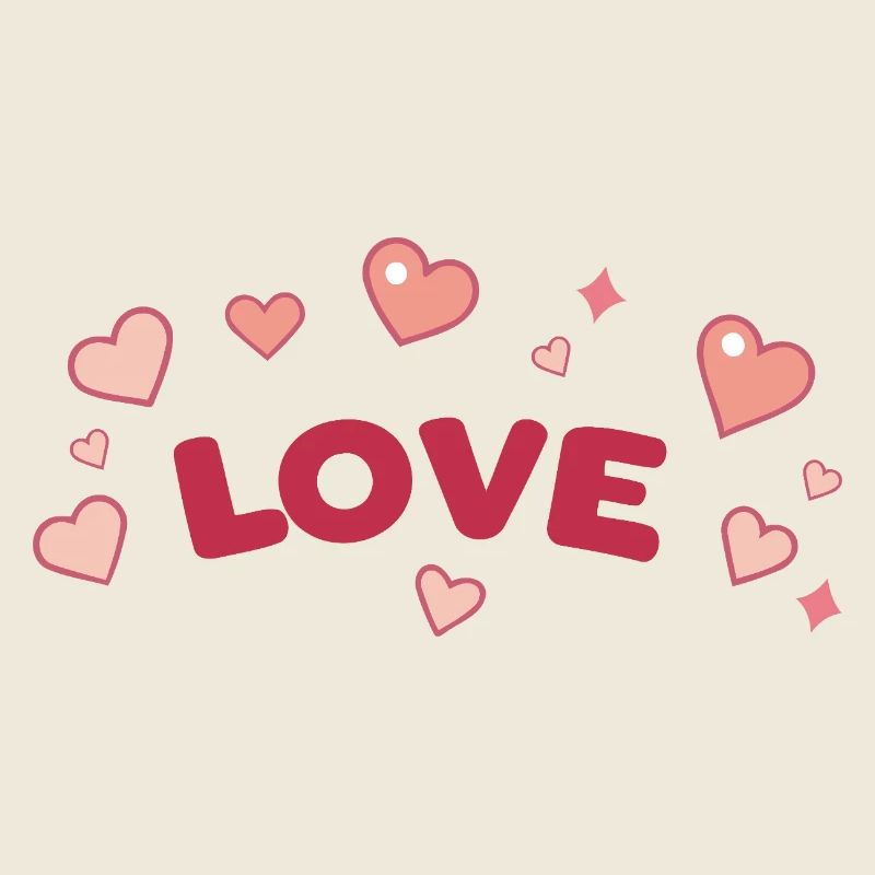 Amour et Cœurs Doux Dessin Animé