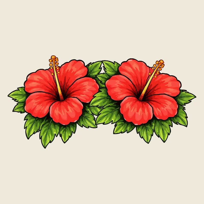Doppel Hibiskus Tropen Muster
