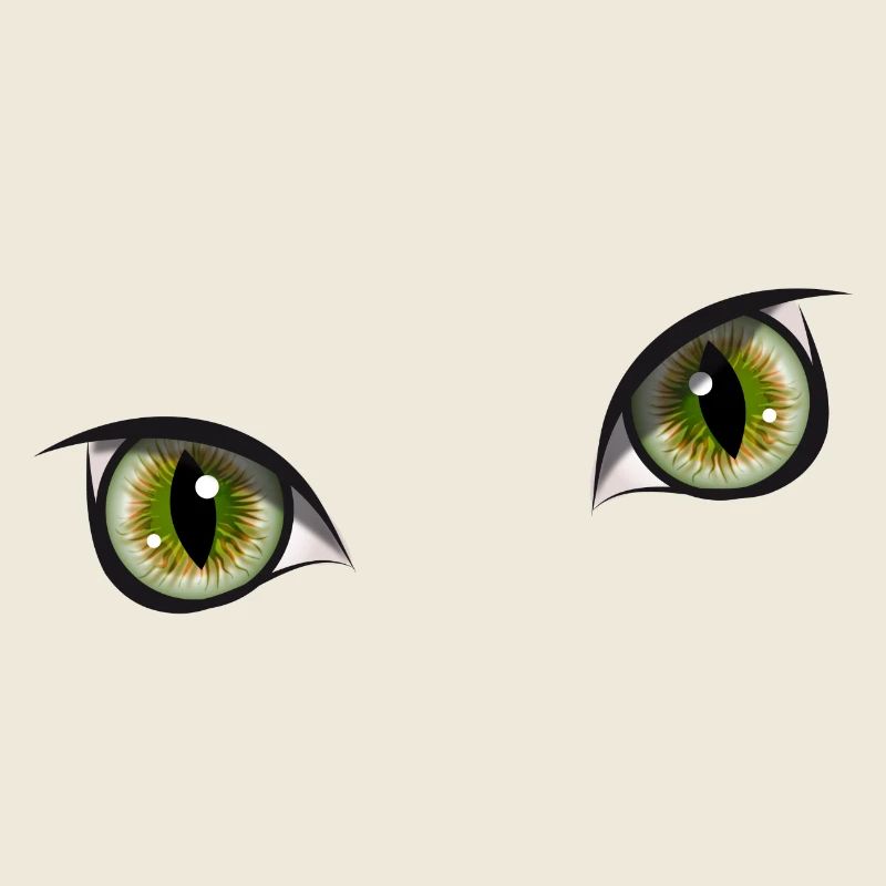 yeux de chat vert réalistes