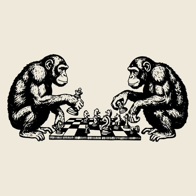 Monkeys play chess T-Shirt
