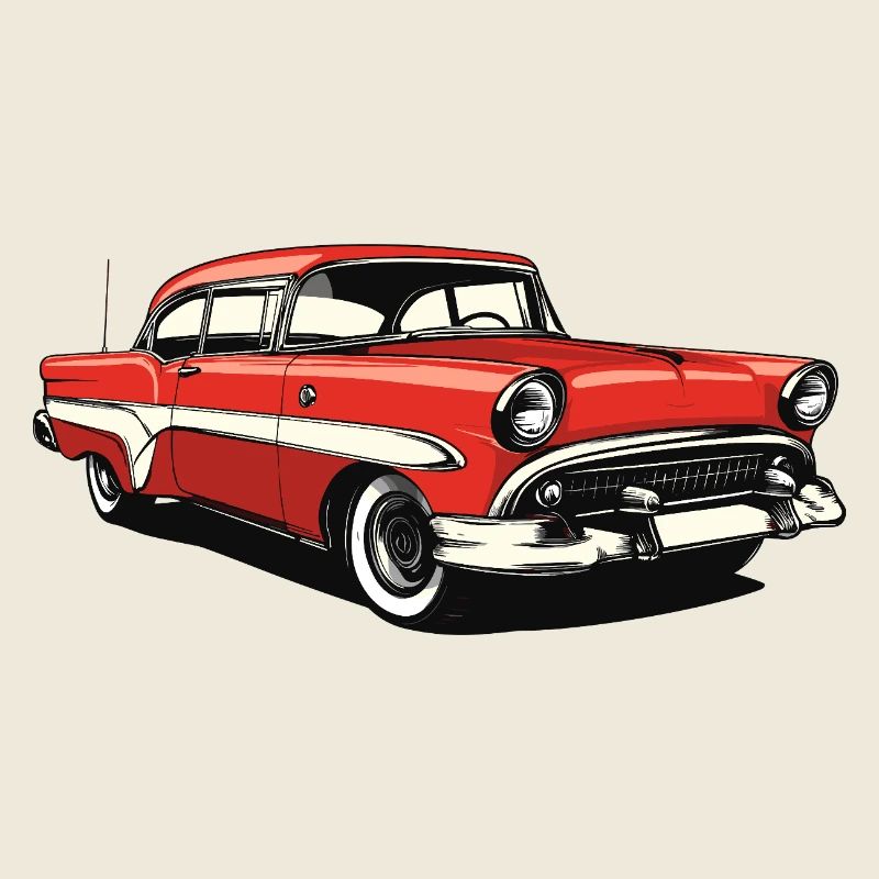 Retro Klassischer US-Auto Druck