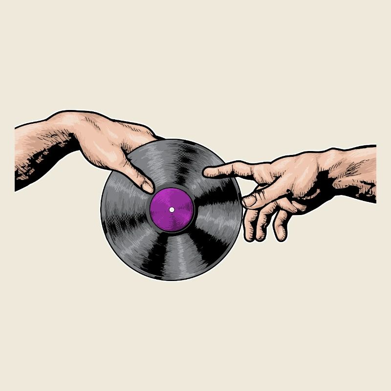 Hands Touching Vinyl Record Art
