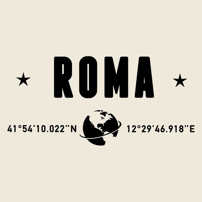 Roma Italy GPS Coordinates Globe