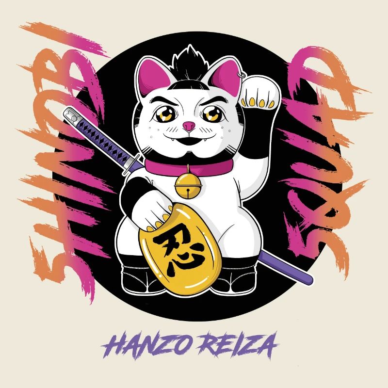 Crazy Cat Shinobi Tee White