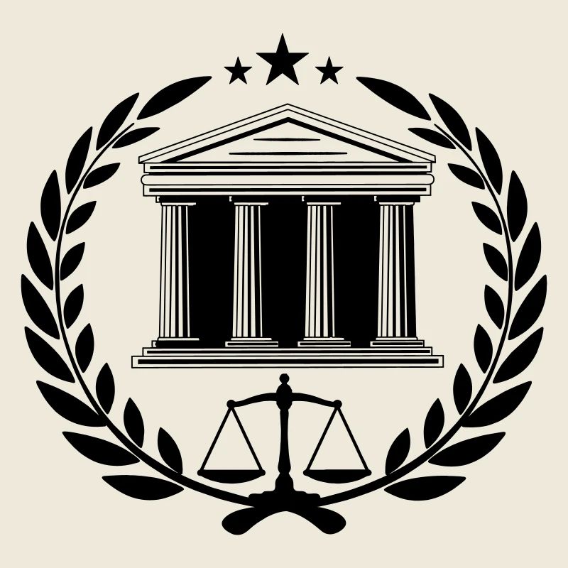 Hof mit Lorbeerkranz