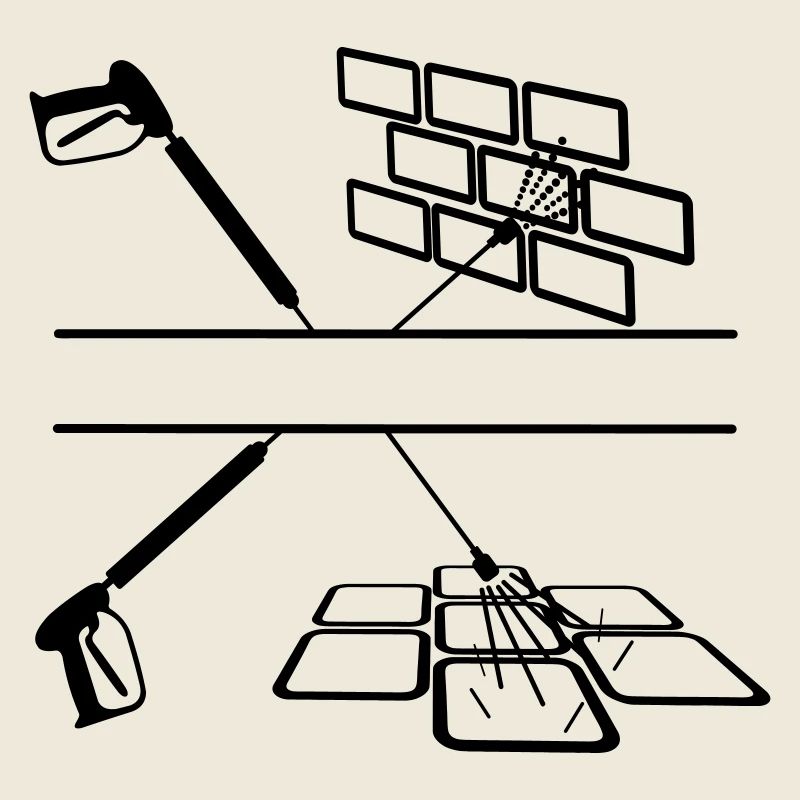 High-pressure sprayer façade cleaning