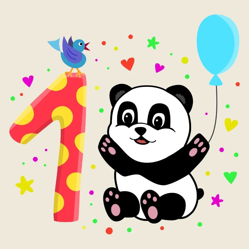 Erster Geburtstag 1. Jahr Panda süßes Geschenk