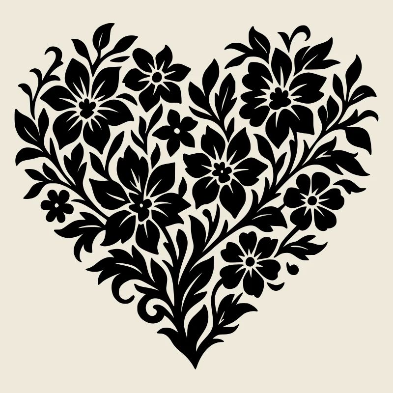 Cœur de fleur abstrait, couleur de vigne florale variable