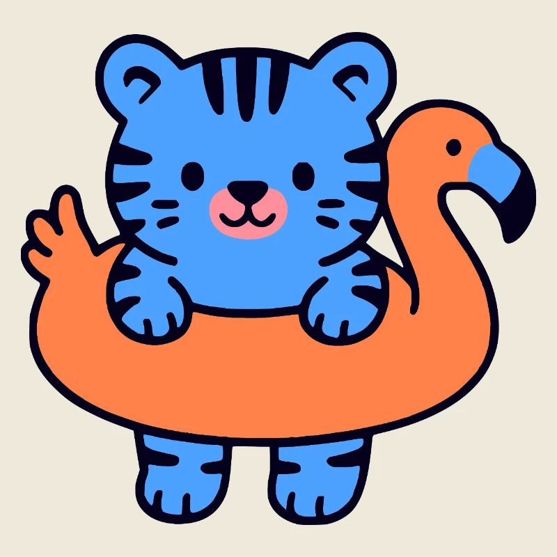 Kleiner schwebender blauer Tiger