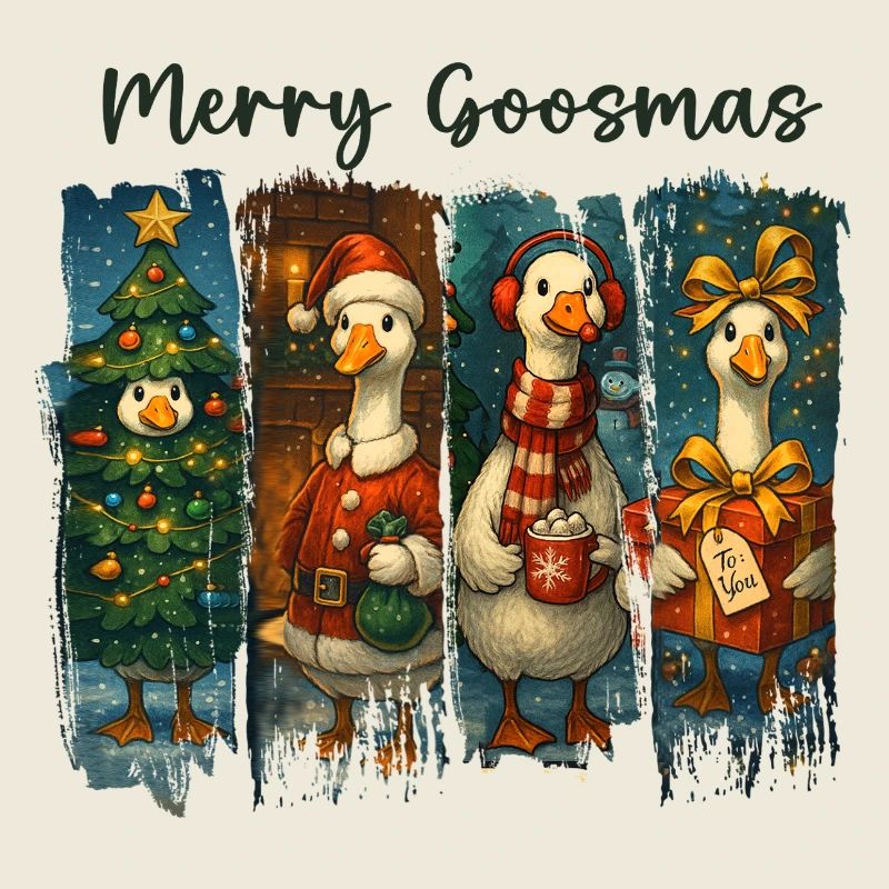 Festive Goosemas Christmas Pattern