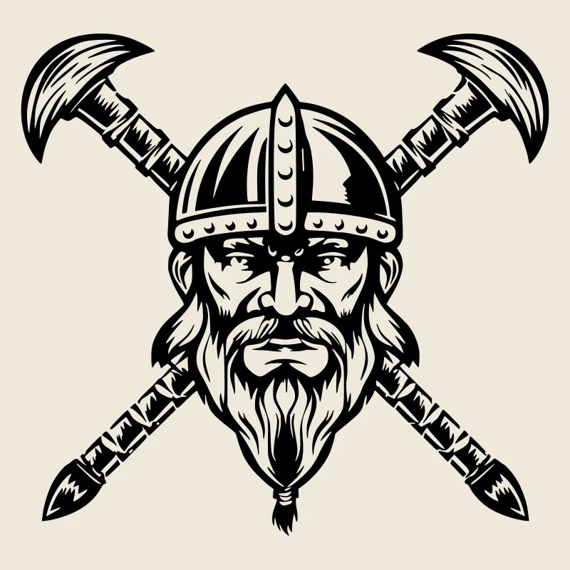 Bearded Viking Warrior Face