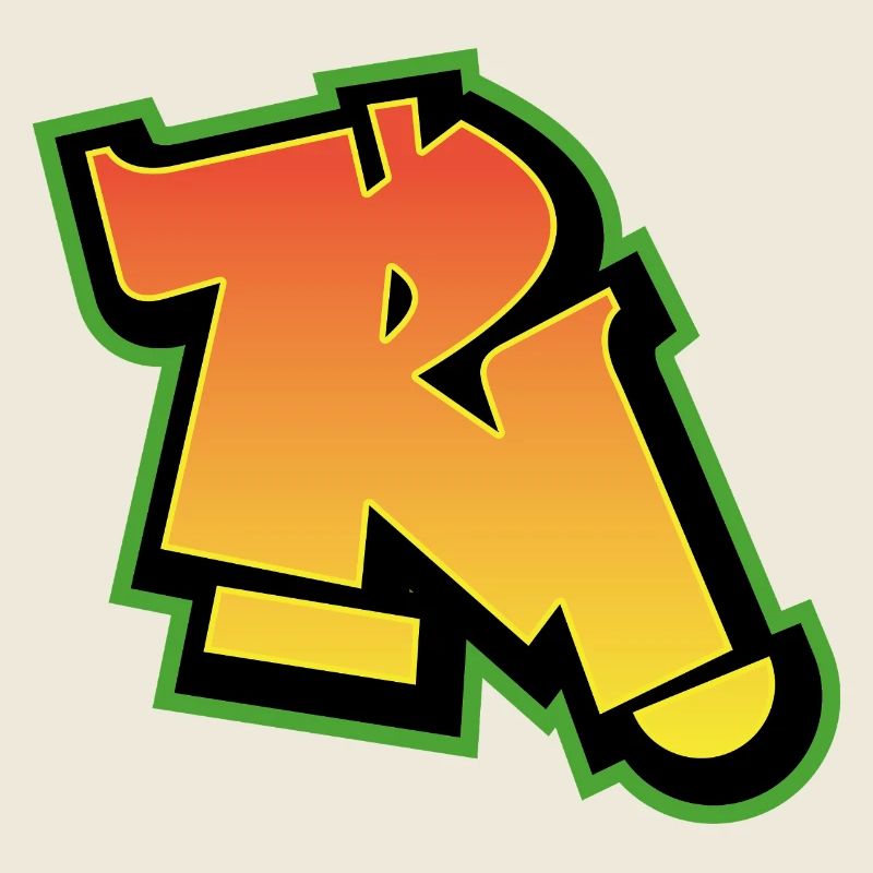 Graffiti-Schrift Wildstyle 01 Buchstabe 'R'