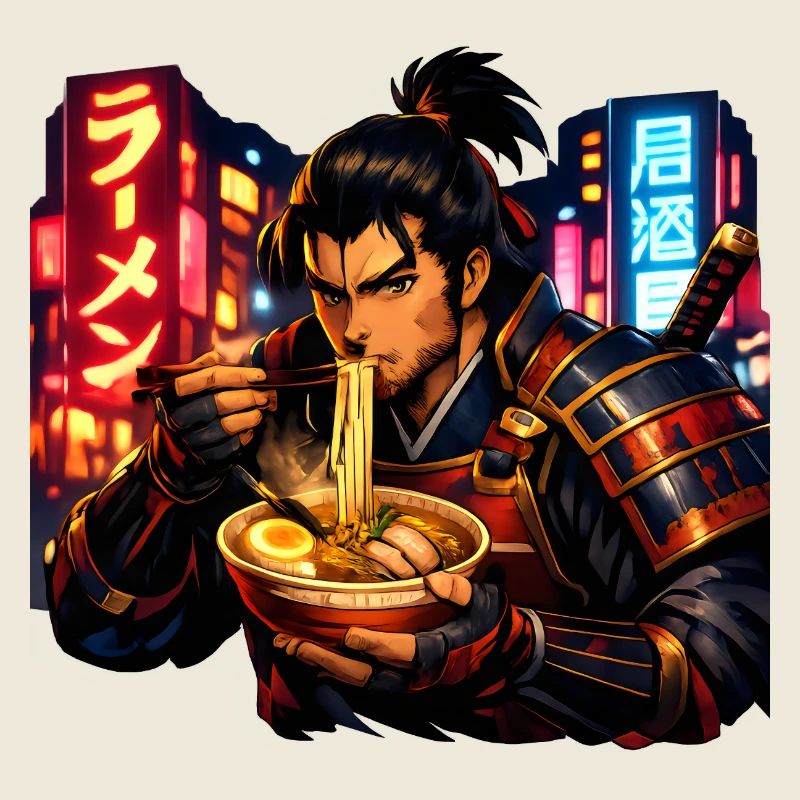 Neon Cyber Samurai Ramen