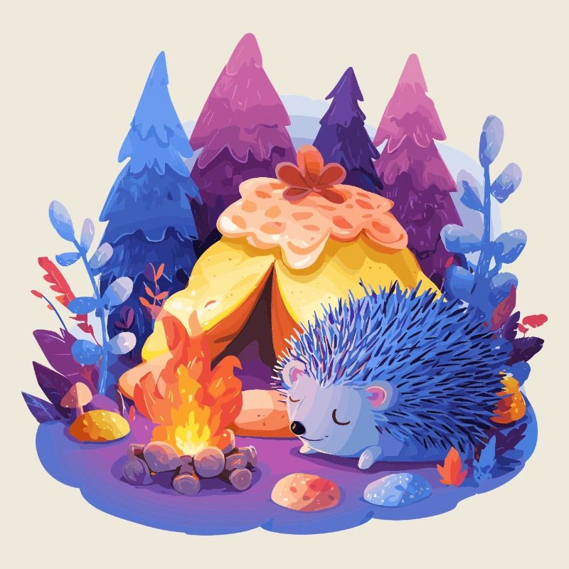 Schlafender Igel am Lagerfeuer