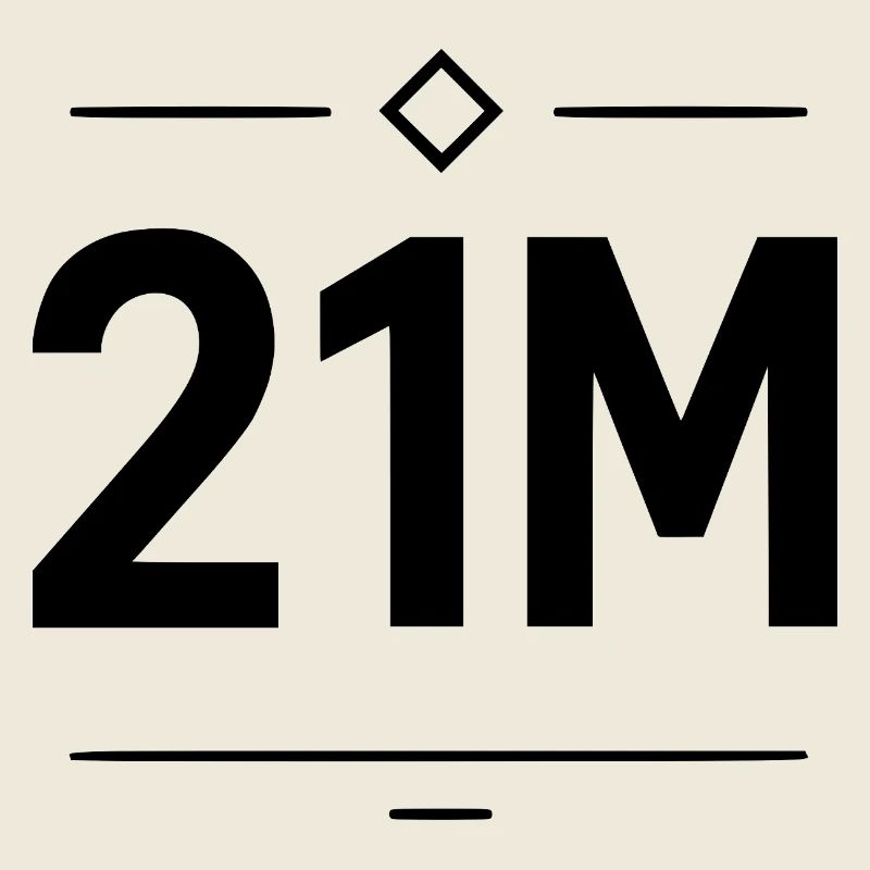 21M Crypto Minimal Graphic Motif Black
