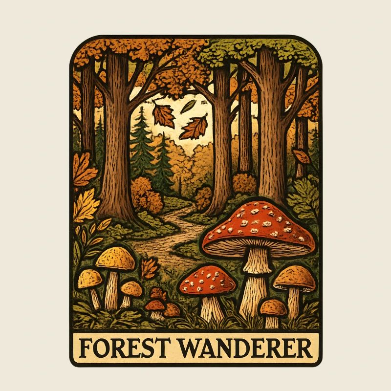 Forest Wanderer Mushroom Trail Autumn Forest