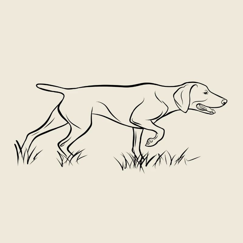 Braque de Weimar au-dessus