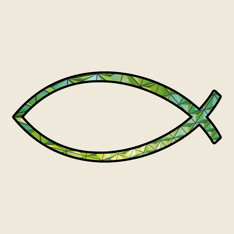 Poisson Ichtus (diamant, vert)