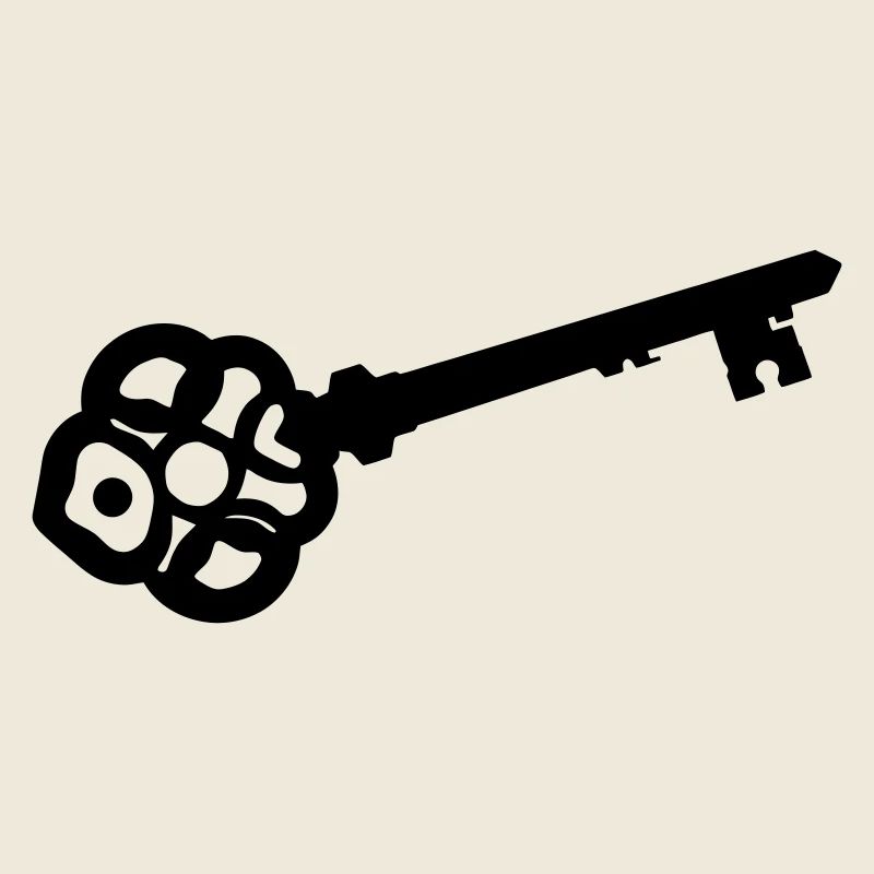 Ornate Skeleton Key Silhouette