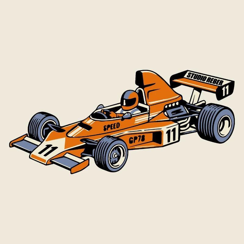 Racing Car Vintage Orange