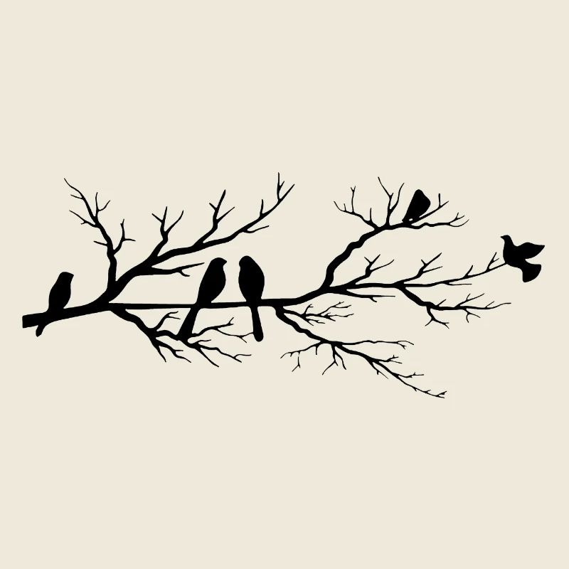 Black birds on the branch
