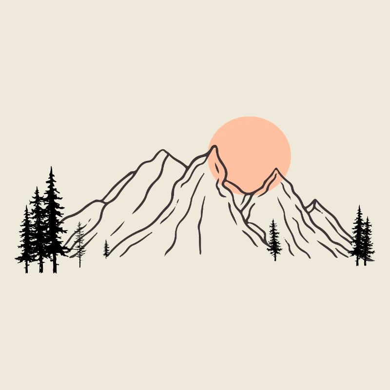 Sunlit Mountain Silhouette